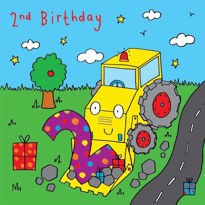 Age 2 Digger Bubblicious Birthday Card Age 2 Digger Bubblicious Birthday Card