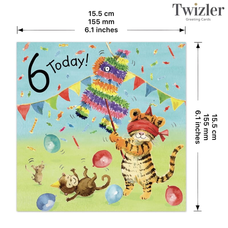Age 6 Pinata Bubblicious Birthday Card Age 6 Pinata Bubblicious Birthday Card