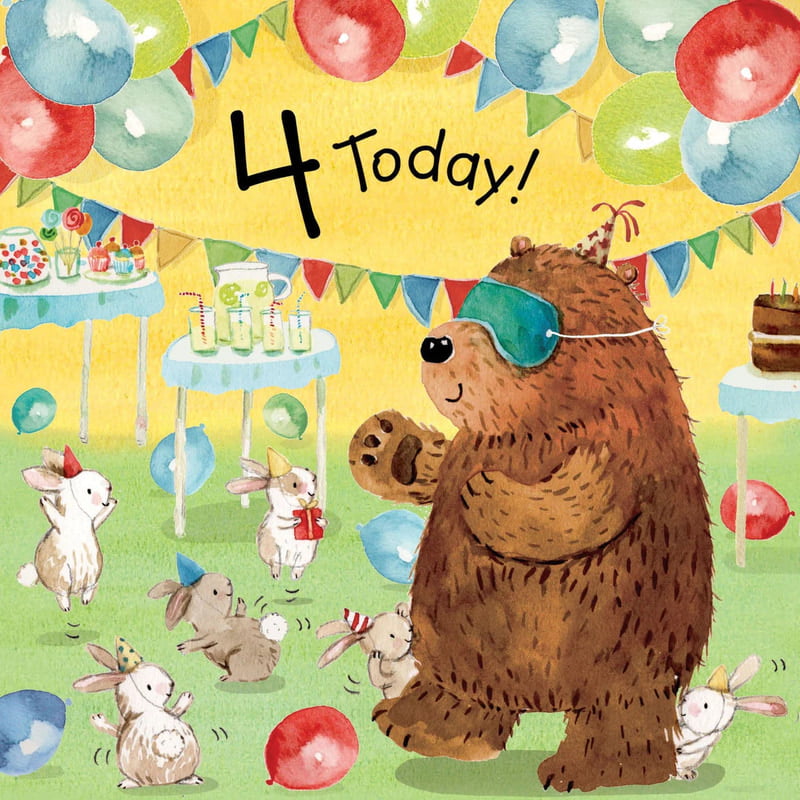 Age 4 Blind Man's Bluff Bubblicious Birthday Card Age 4 Blind Man's Bluff Bubblicious Birthday Card