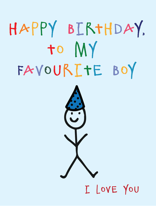 Anoela Happy Birthday To My Favourite Boy, I Love You - Blue Anoela Happy Birthday To My Favourite Boy, I Love You - Blue