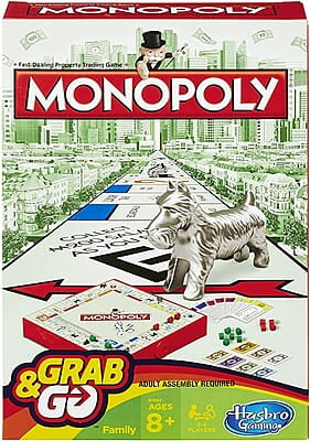 Monopoly Grab & Go Board Game (Travel Mini Size)