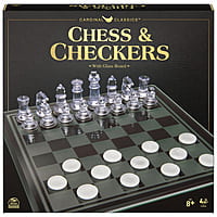 Clear Chess & Checkers Set with Glass Gameboard Clear Chess & Checkers Set with Glass Gameboard