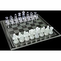 Clear Chess & Checkers Set with Glass Gameboard Clear Chess & Checkers Set with Glass Gameboard