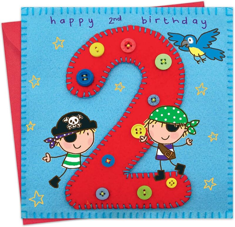 Happy 2nd Stitches Birthday Card - Pirates Happy 2nd Stitches Birthday Card - Pirates