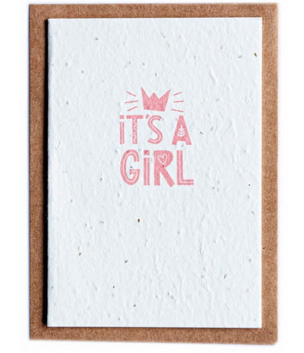 Plantable Wildflower Seed Card - Its a Girl Plantable Wildflower Seed Card - Its a Girl