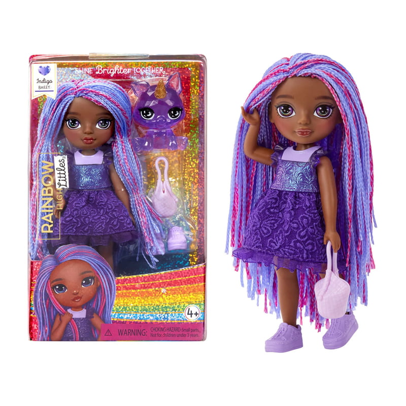 Rainbow High Littles Indigo Bailey, Dark Purple, 5.5" Posable Small Doll Rainbow High Littles Indigo Bailey, Dark Purple, 5.5" Posable Small Doll