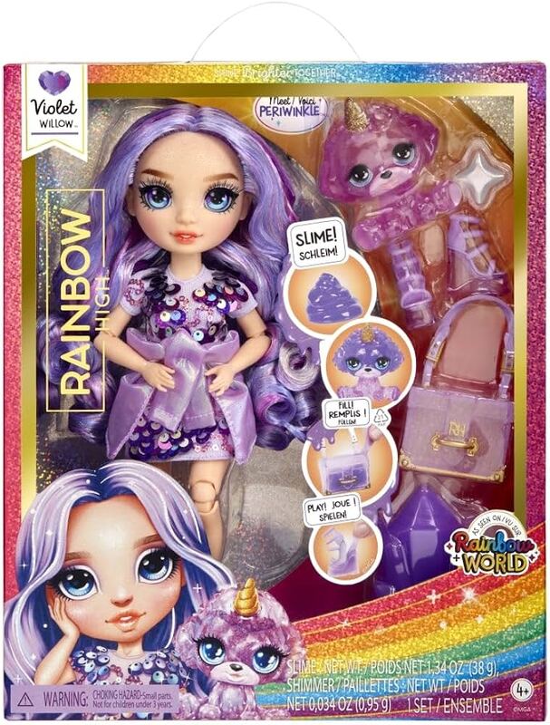 Rainbow High Violet (Purple) with Slime Kit & Pet - Purple 11" Shimmer Doll Rainbow High Violet (Purple) with Slime Kit & Pet - Purple 11" Shimmer Doll