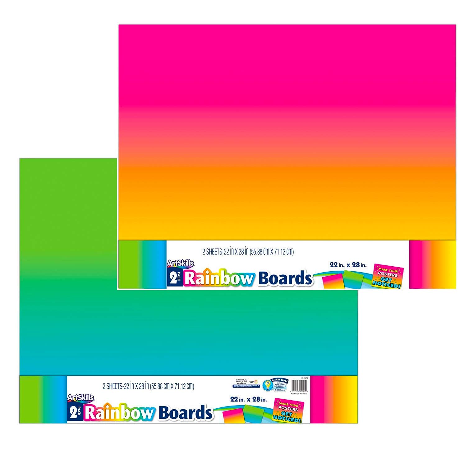 Rainbow Poster Board 2pc/Pk