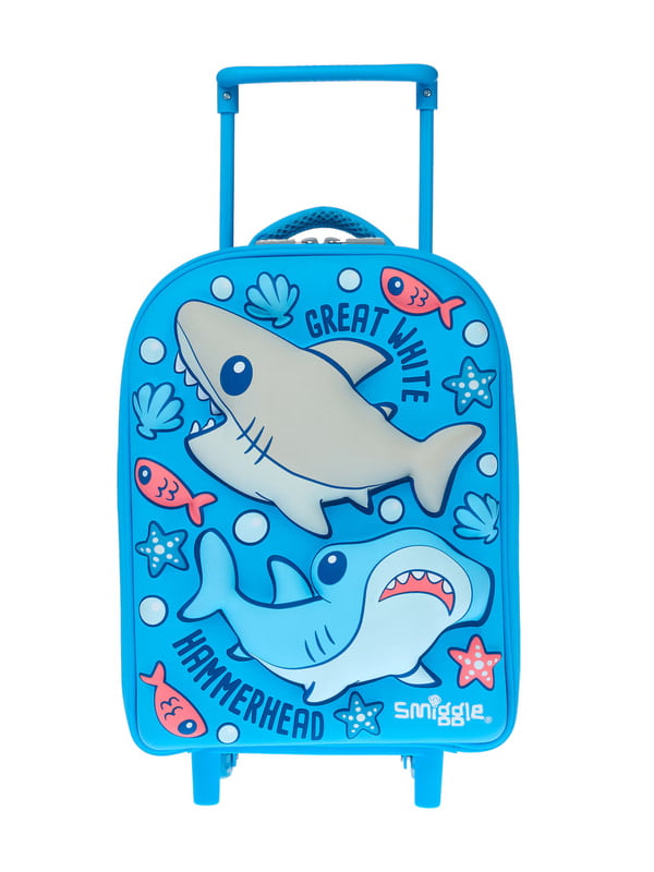 Smiggle Up & Down Teeny Tiny Hardtop Trolley Bag - Mid Blue Smiggle Up & Down Teeny Tiny Hardtop Trolley Bag - Mid Blue