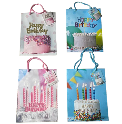 Happy Birthday Gift Bag 4Asst - Small