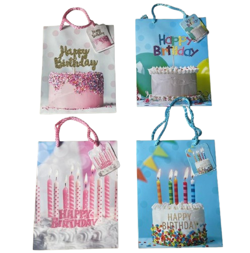 Happy Birthday Gift Bag 4Asst - Small Happy Birthday Gift Bag 4Asst - Small