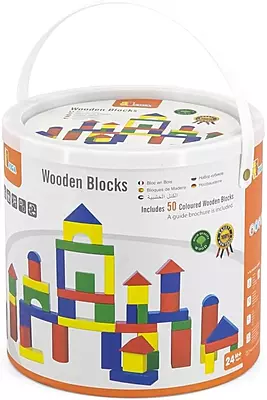 Wooden Construction Cubes - 50pcs